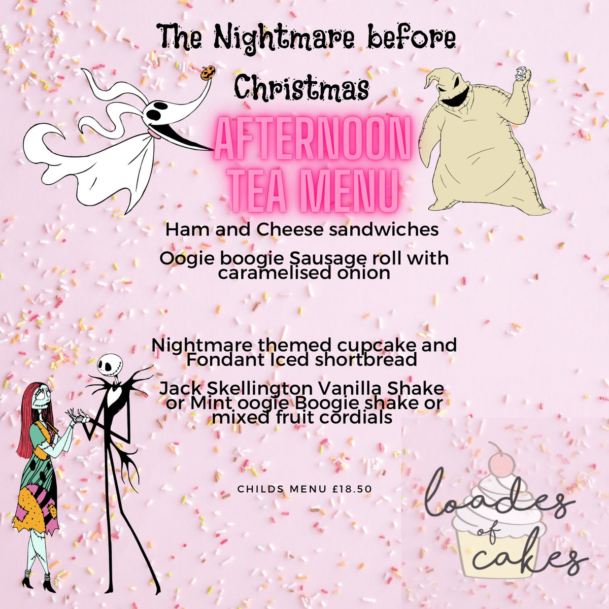 The nightmare before Christmas themed Afternoon Tea (this is a deposit to your booking) (Copy)