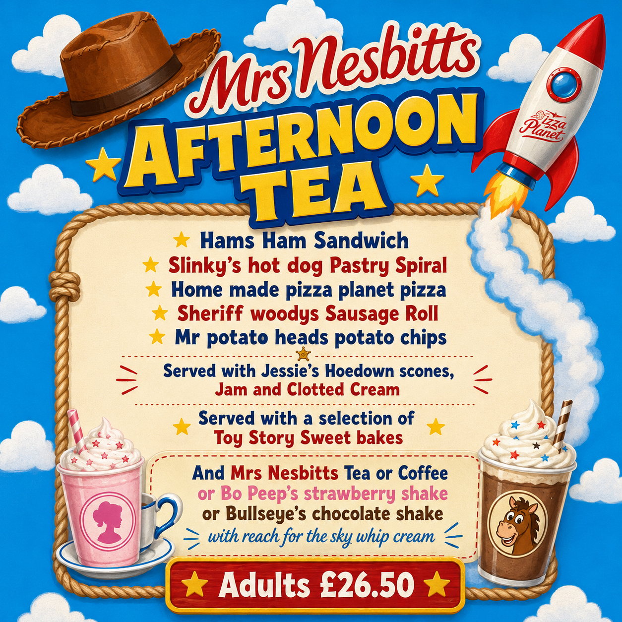 Toy Story themed Afternoon Tea (this is a deposit to your booking) (Copy)