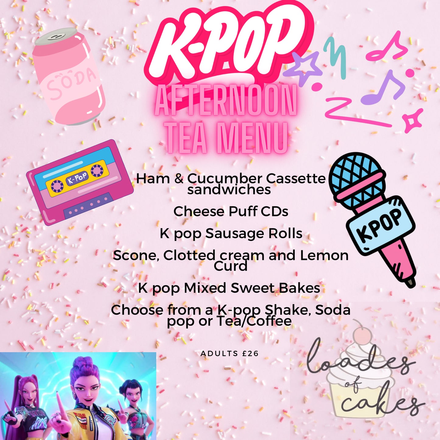 K-pop themed Afternoon Tea (this is a deposit to your booking)