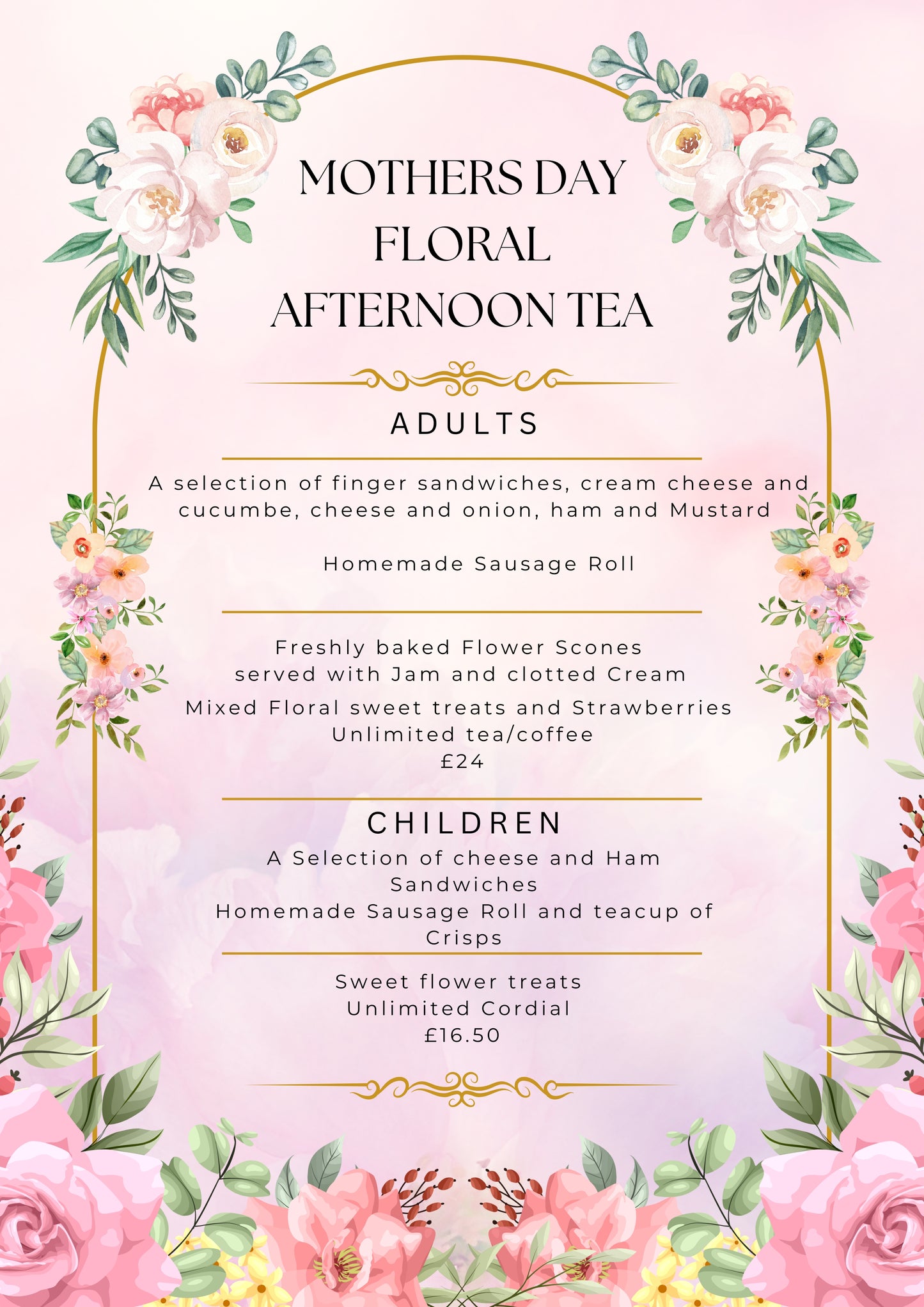 Floral Mothers Day Afternoon Tea (this is a deposit to your booking)